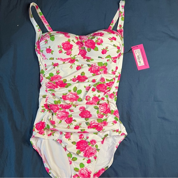 Betsey Johnson Other - Betsey Johnson Pink and White Floral One Piece Swimsuit NWT - Medium